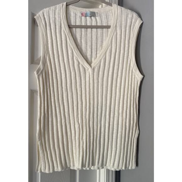 Free People Sweaters - Free People Beach Veda Sweater Vest MED Cream White Boho Festival Preppy Student